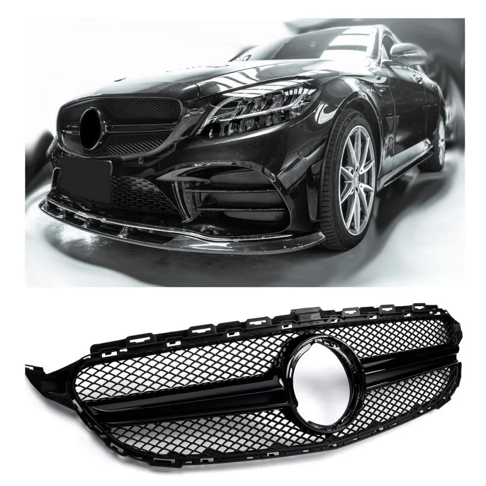 MERCEDES BENZ C-CLASS W205 GRILL AMG BLACK 2014-2018